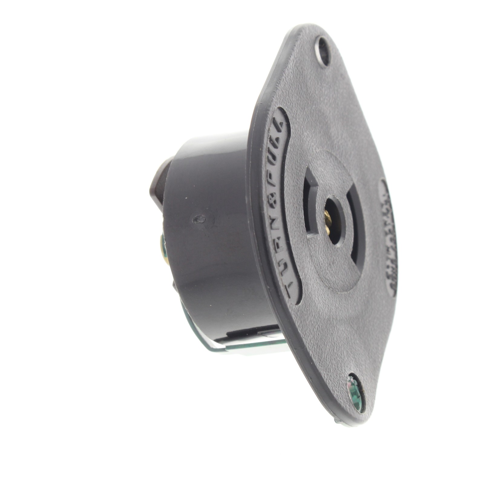 ArrowHart 7596N Black ML2-R Midget Locking Flanged Outlet Plug 15A 125/250V 2P3W