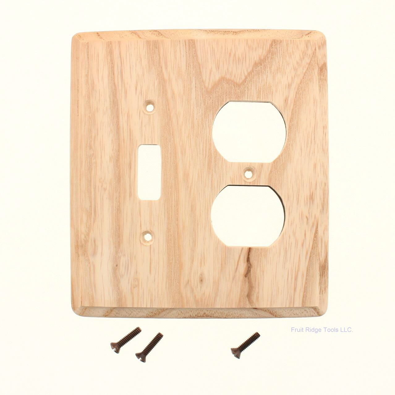 Creative Accents 406U Ash 2-Gang Toggle Duplex Outlet Wood Standard Wallplate