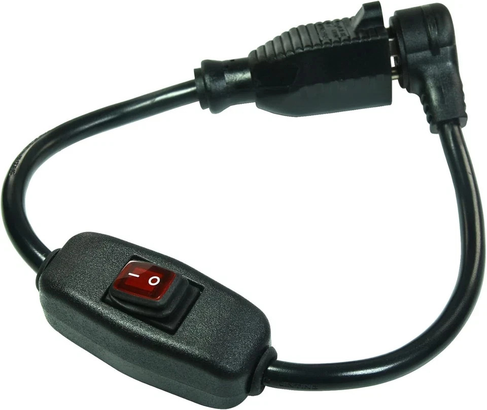 Flat Plug Extension Cord with ON Off Waterproof 3-Prong Plug, black