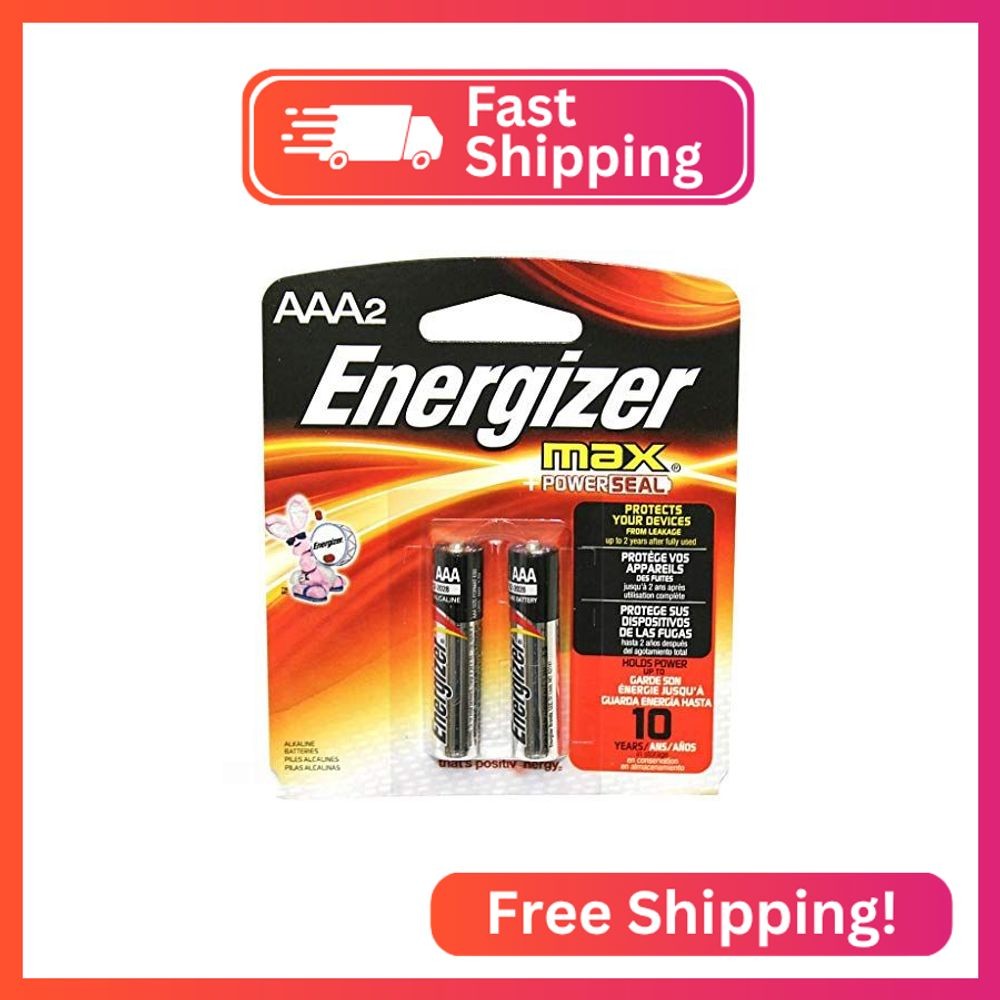 Energizer Max Alkaline Batteries AAA 2 Each