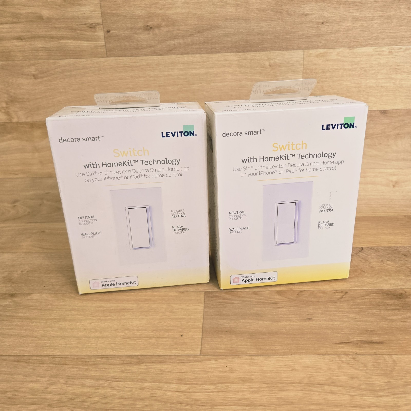 Lot of 2 Leviton DH15S Decora Smart Wi-Fi Switch Apple HomeKit Siri Decorator