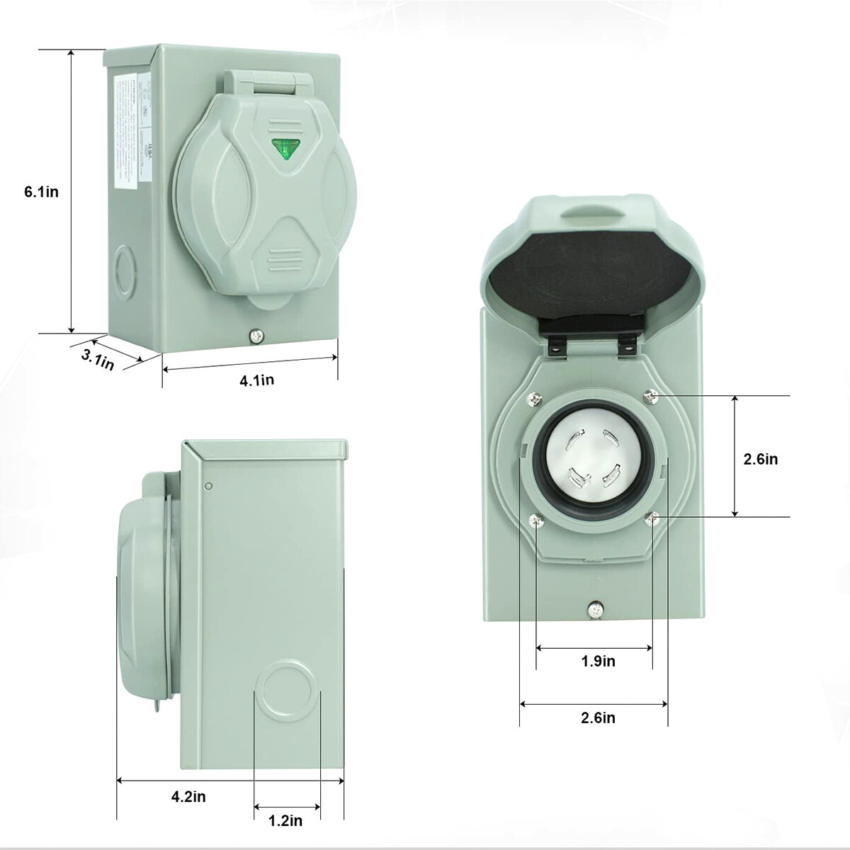30 Amp Generator Hook-up Kit for Square D Homeline 200/225A Panel, 15/25 Ft Cord