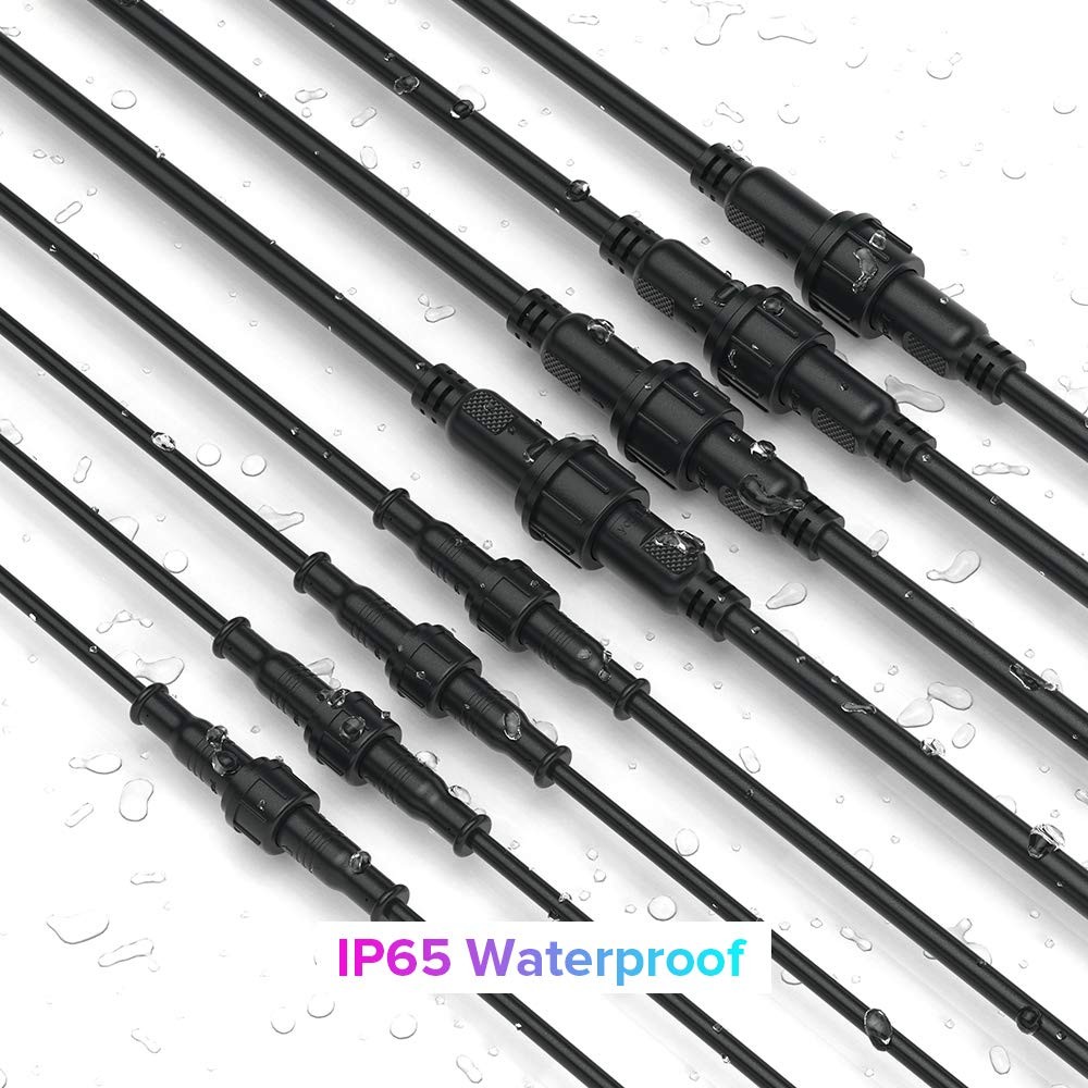 5 PCS 3.28ft 1m 5 Pin 24AWG IP65 LED Extension Cable Male Female Connector