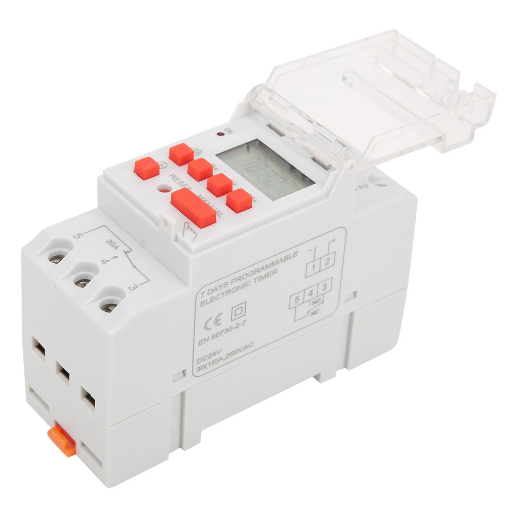 DC24V 30A Weekly 12/24hrs Timer Switch On Off Control Programmable Time Relay #c