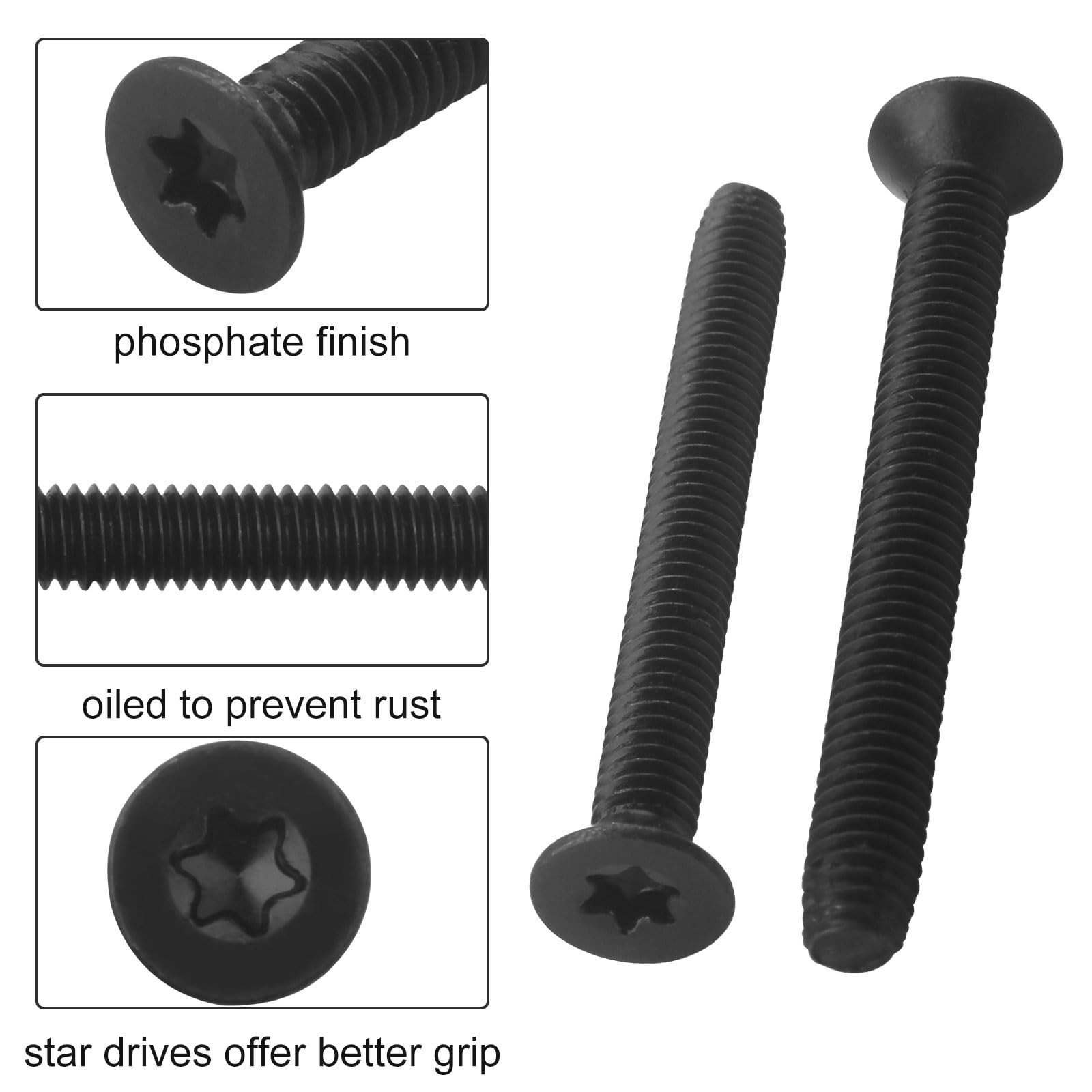 100pcs 5/16-18 x 3 Flat Head Floorboard Thread Cutting Screws, Type F, (Star …