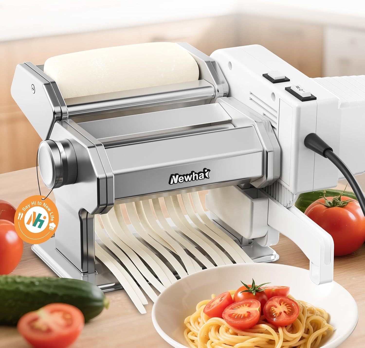 Newhai QM-1 Ramen Pasta Maker, Manual & Electric, 0.2-0.5mm Thickness