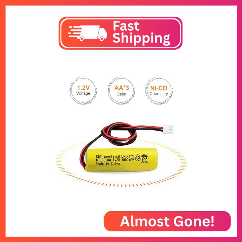 KBT 1.2V 1000mAh AA Size Battery, Exit Sign Emergency Battery Replacement, Ni-CD