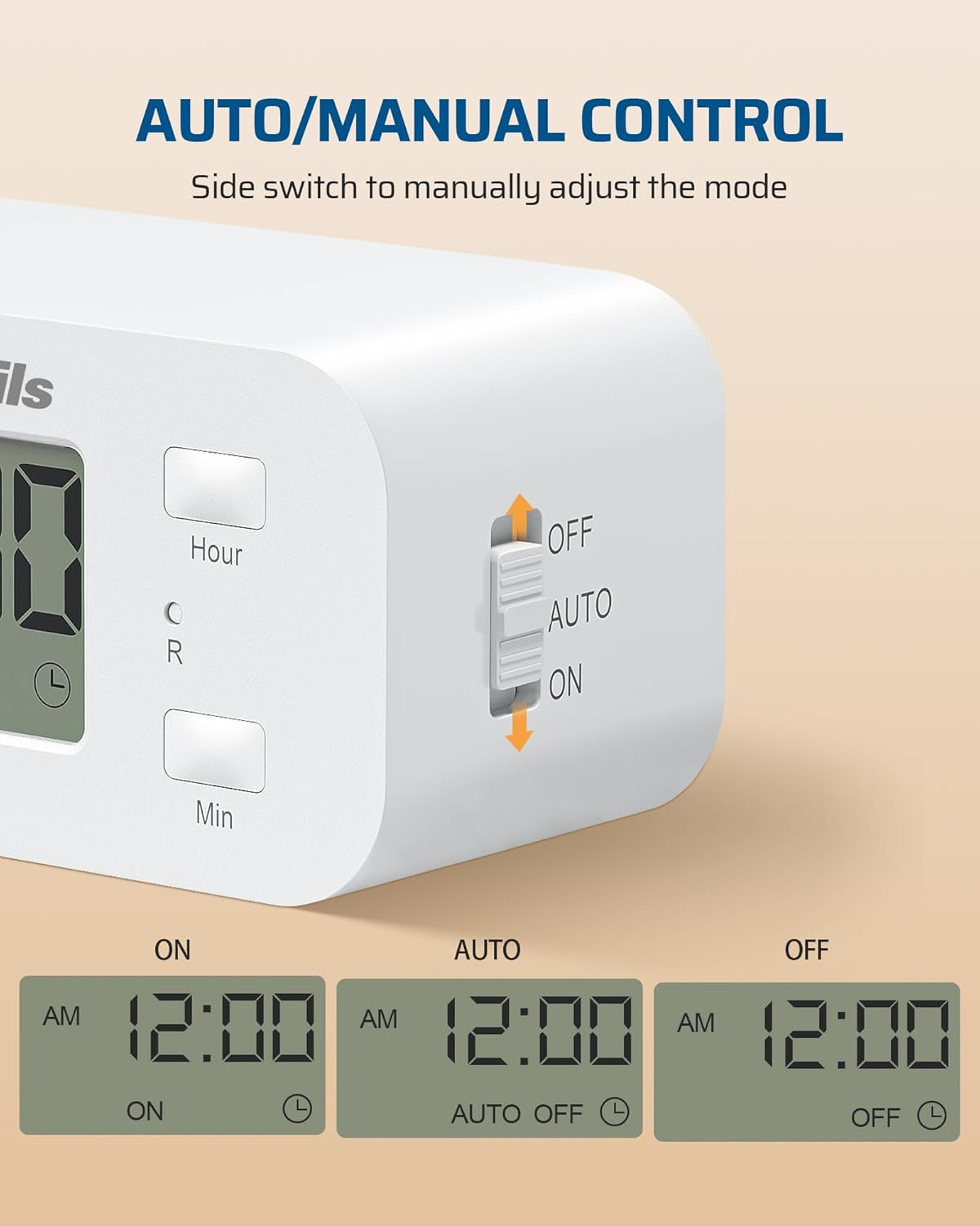 DEWENWILS 24 Hour Programmable Digital Timer Outlet,Timers,3 Prong,1/2 HP,1 Pack