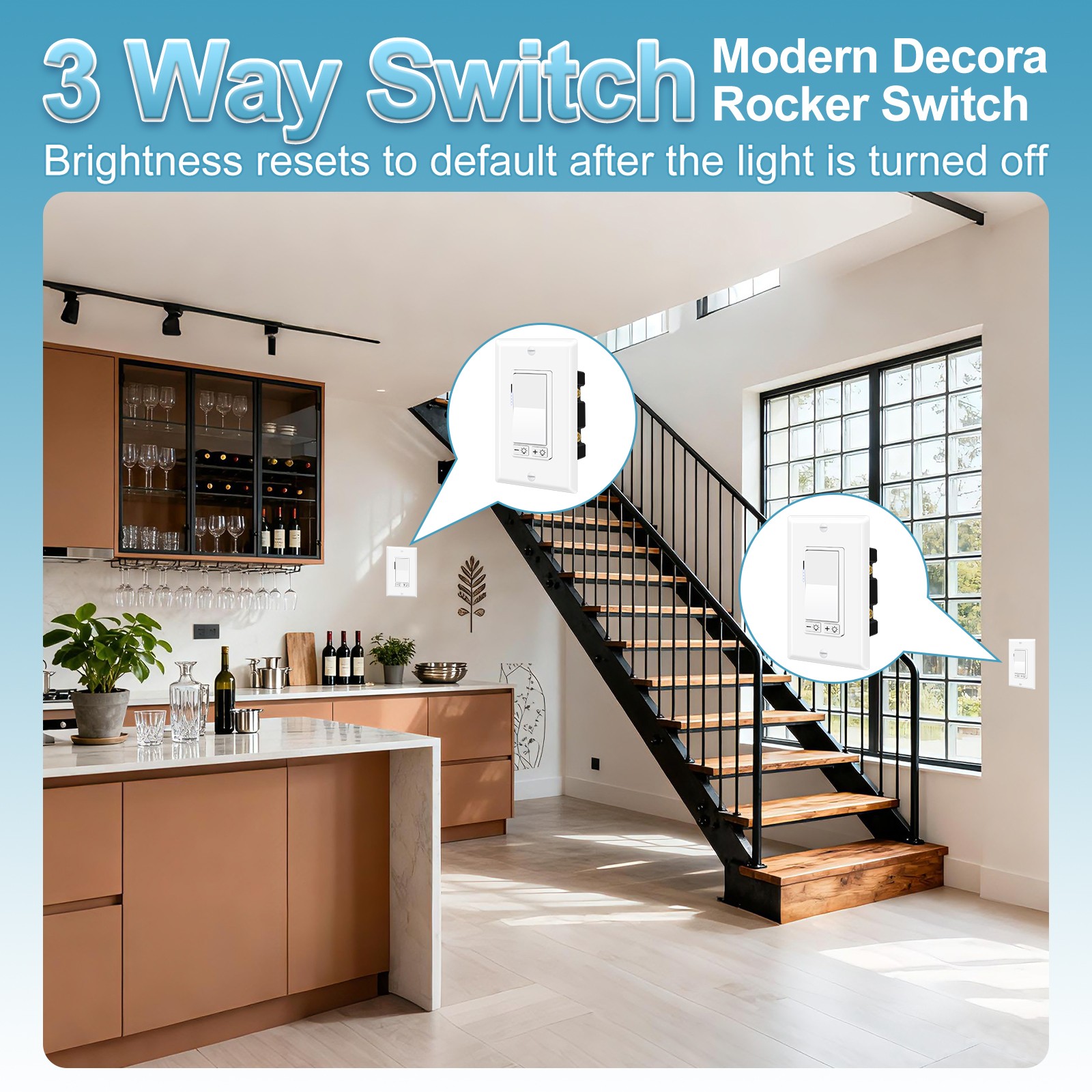 12PCS 3 Way ETL Listed Dimmer Switch for Dimmable LED Lights 300W Max No Neutral