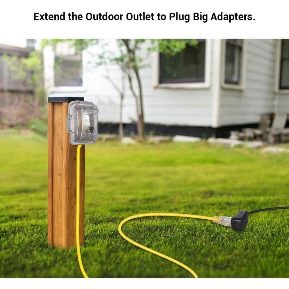 15 Ft. 12/3 Gauge SJTW Indoor/Outdoor Extension Cord with Lock, Yellow, ETL List