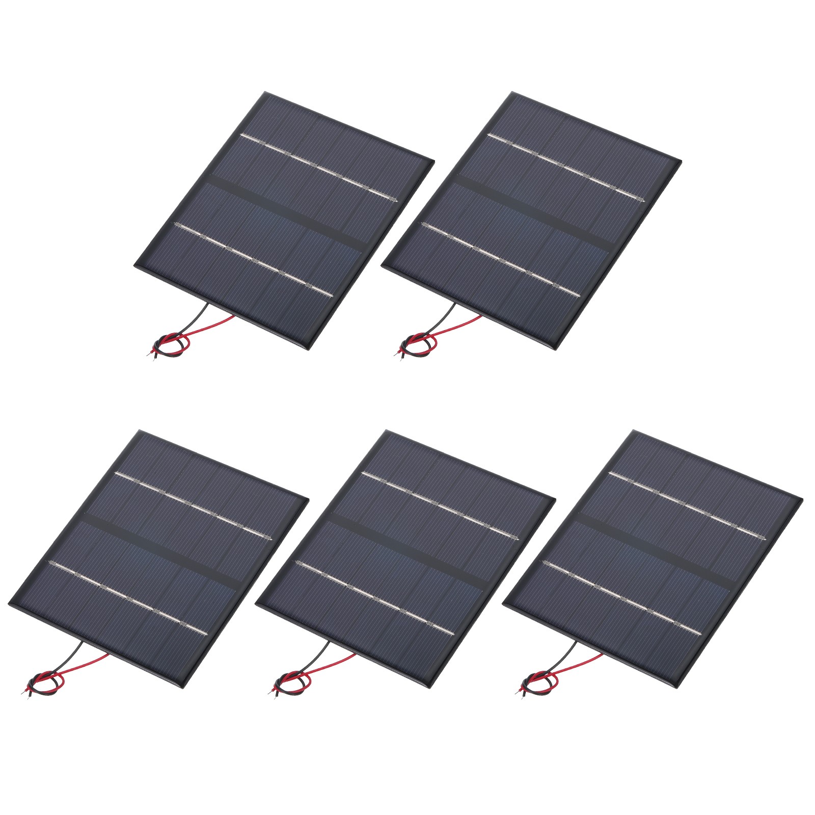 5 Pcs 6V 1.68W 280mA Mini Solar Panels with 2 Cable 110mm x 92mm