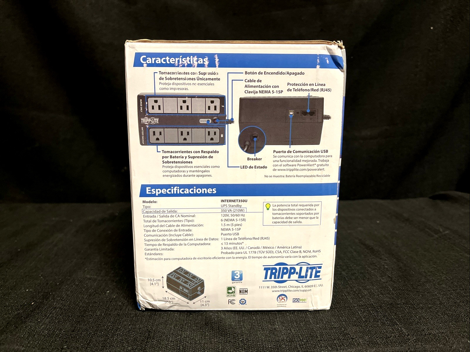 NEW OPEN BOX Tripp Lite Internet Office Standby UPS Black INTERNET350U
