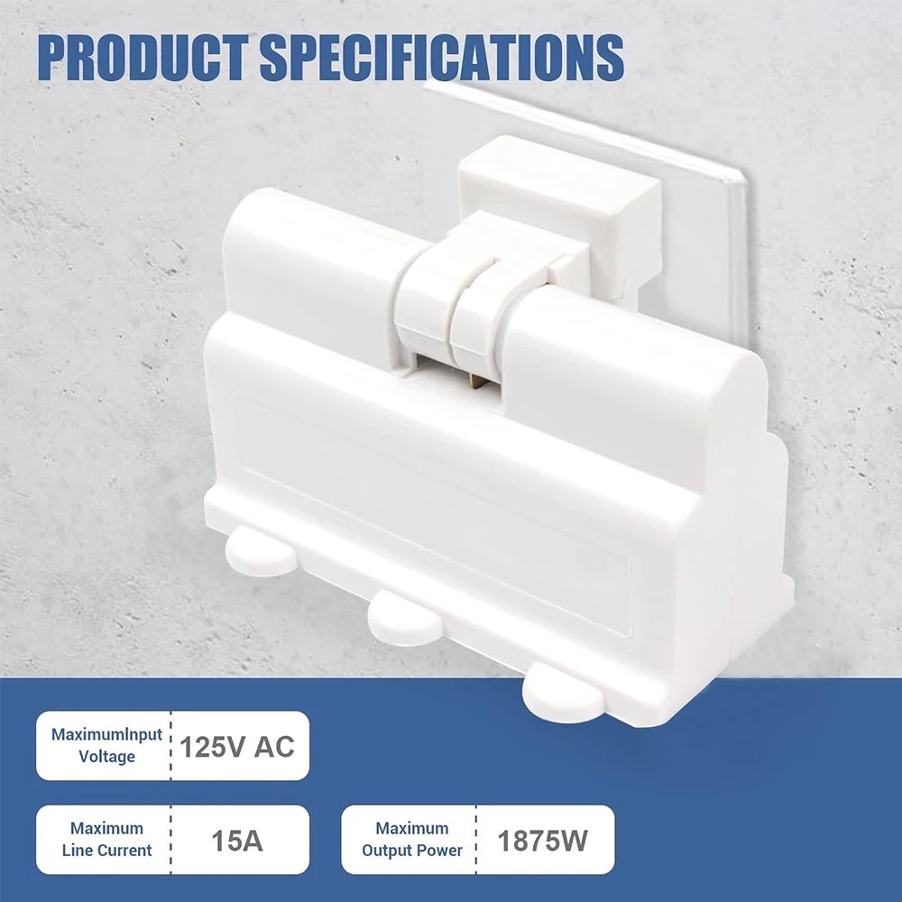 [ETL Listed] Grounded Swivel 3 Outlet Indoor Wall Tap Power Adapter AC Plug Mini