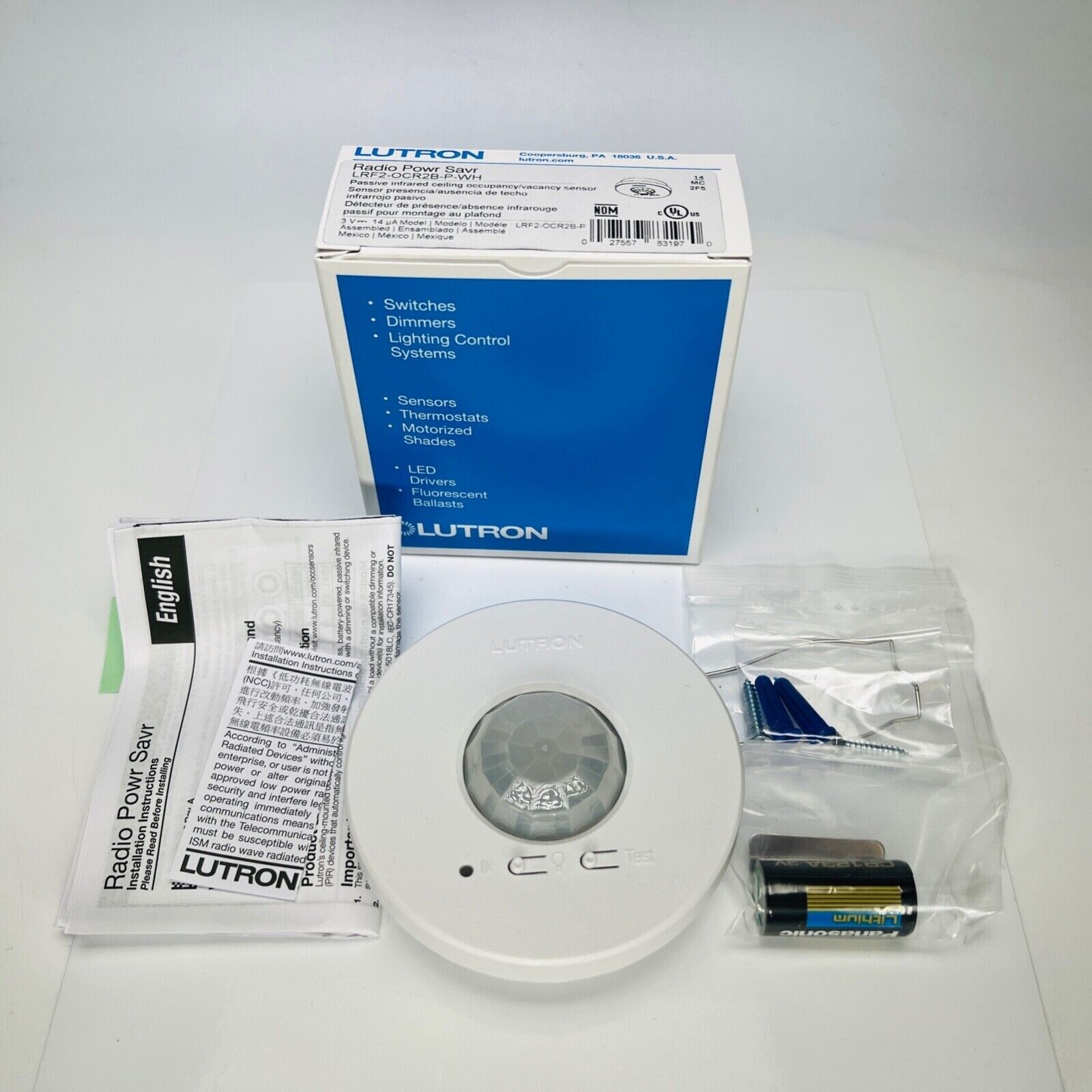 Lot of 24 Lutron LRF2-OCR2B-P-WH Ceiling Occ Sensor Radio Powr Savr NIB