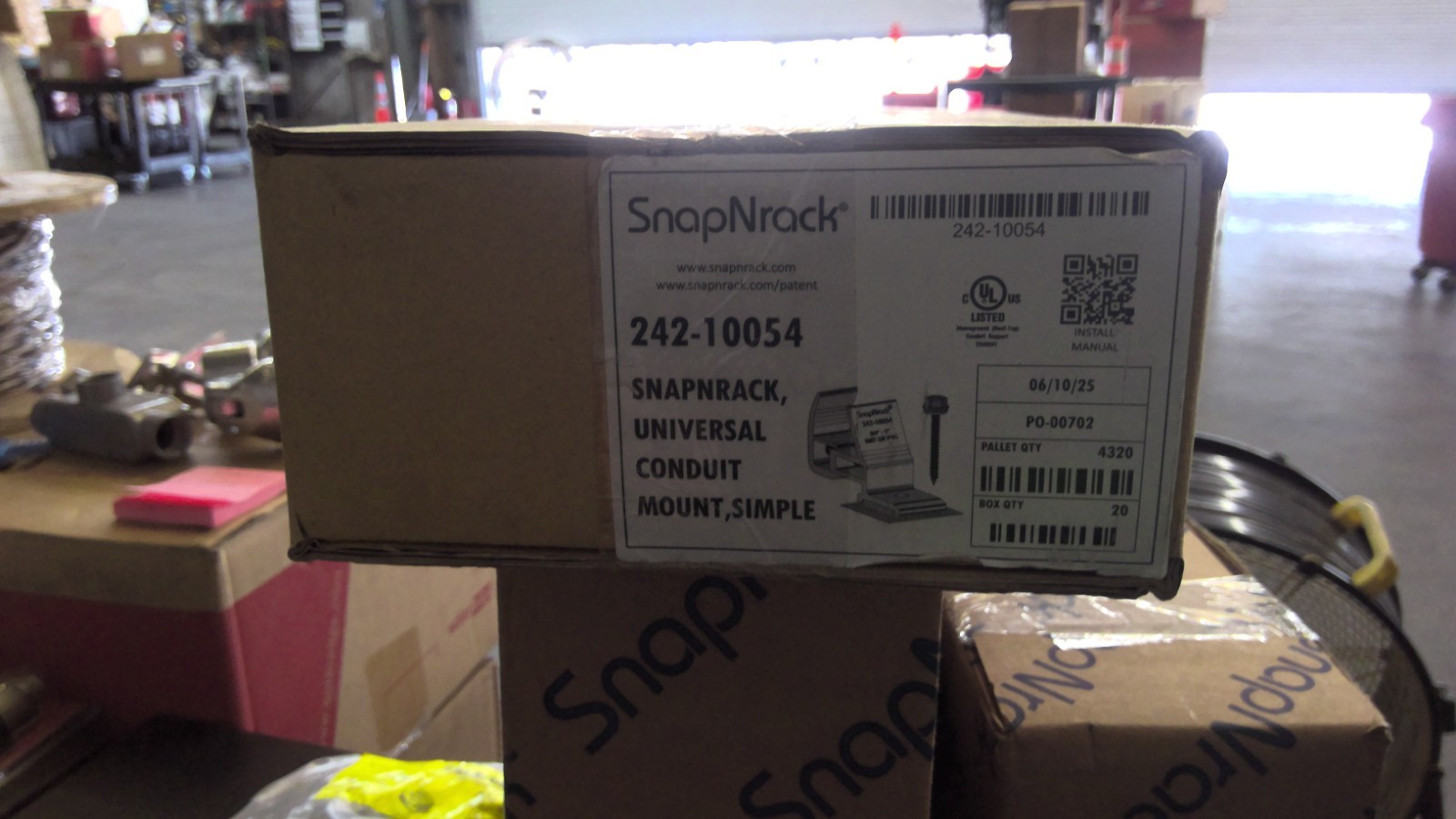 SnapNrack 242-10054 Universal Conduit Mount, Silver, Corrosion Resistant