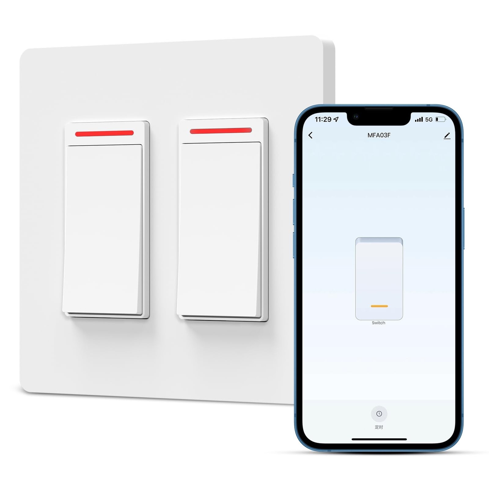 Smart Light Switch 2 Gang Single-Pole Switch 2024 New Model 10A, Works with S…