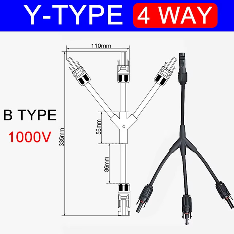 1Sets Photovoltaic Solar Connector 1000V 30A Male Female 3Way 4Way 5Way Plug DC