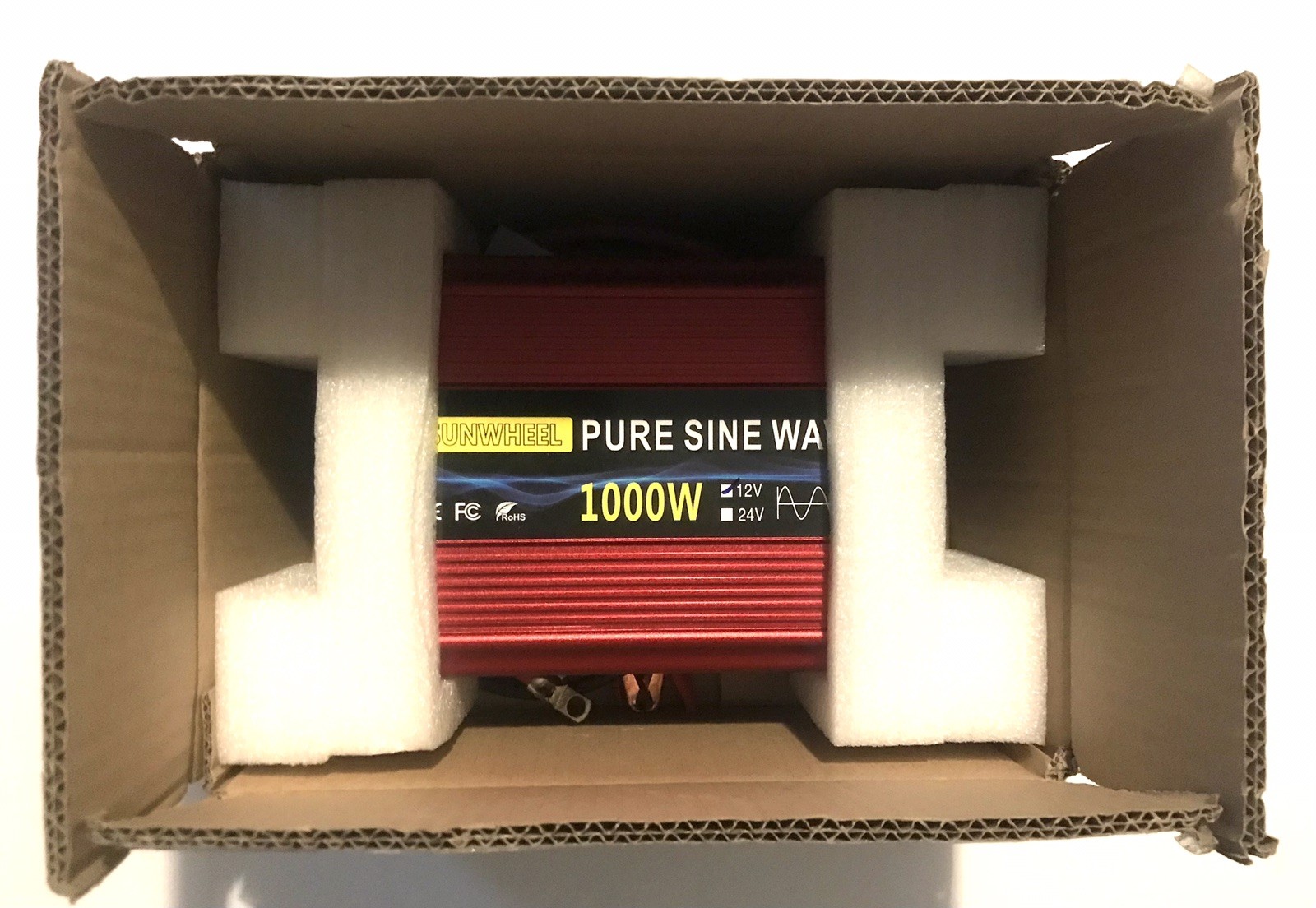 SUNWHEEL 1000W Pure Sine Wave Inverter, 12V DC to 110V/120V AC Power Inverter.