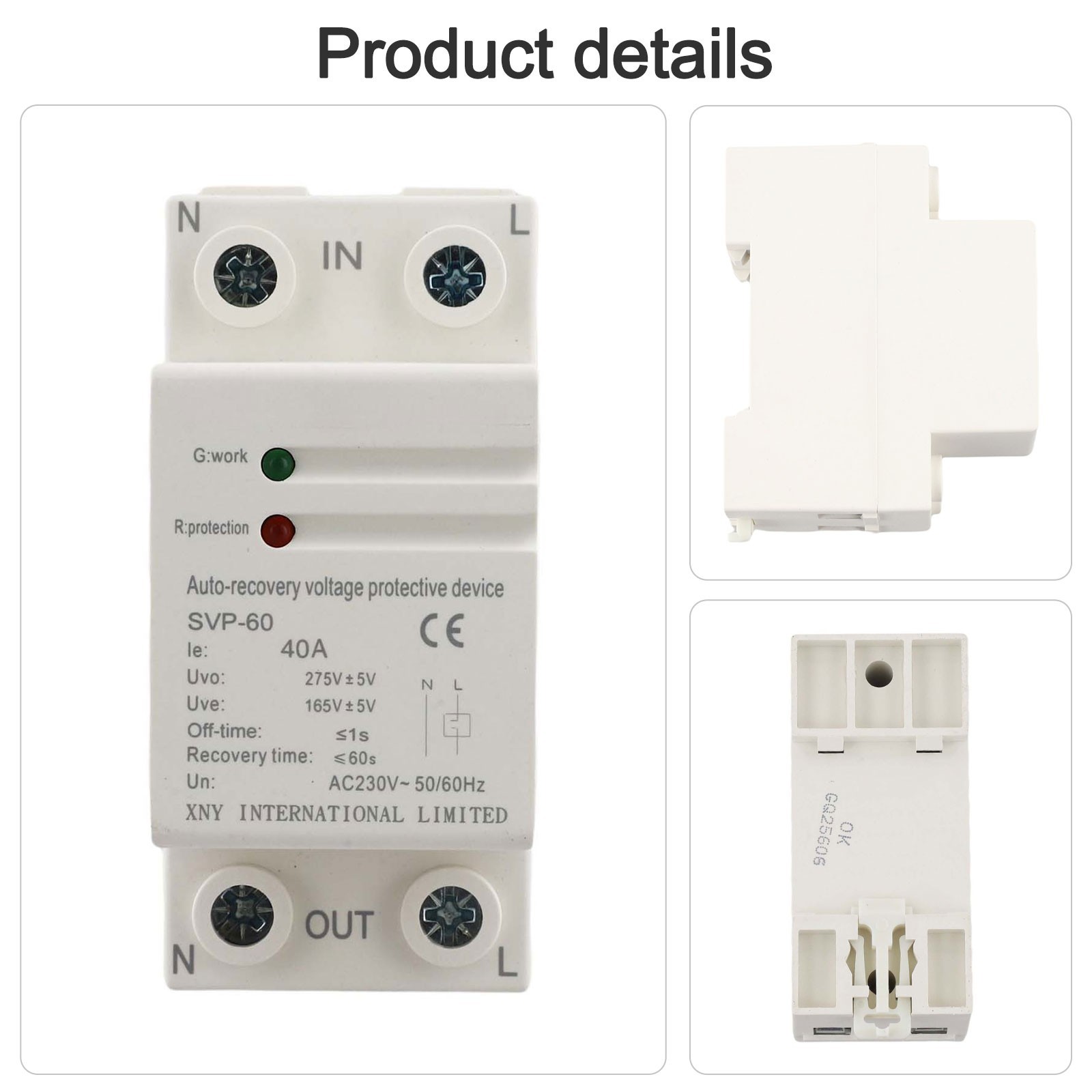 Residential Single Phase Voltage Current Protector Overvoltage Undervoltage