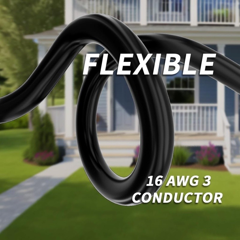 Outdoor Extension Cord 16AWG Weatherproof Flexible 125V 13A Power Cable New