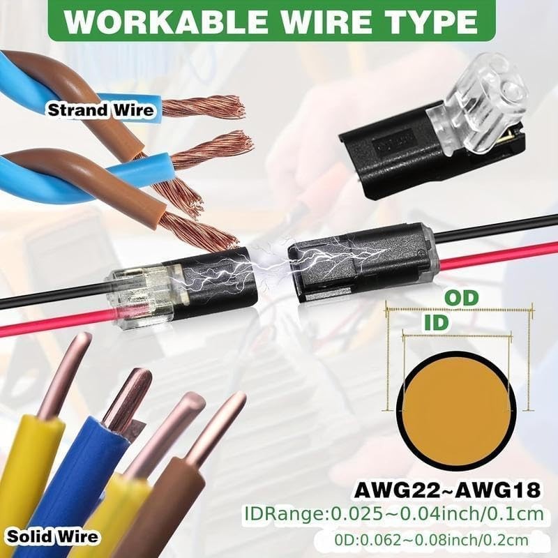 50pcs Double-Wire Plug-in Connector with Locking Buckle – Quick-Clip Fasteners