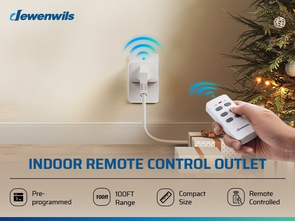 DEWENWILS Remote Control Outlet Electrical Outlet Switch, Wireless Remote Light