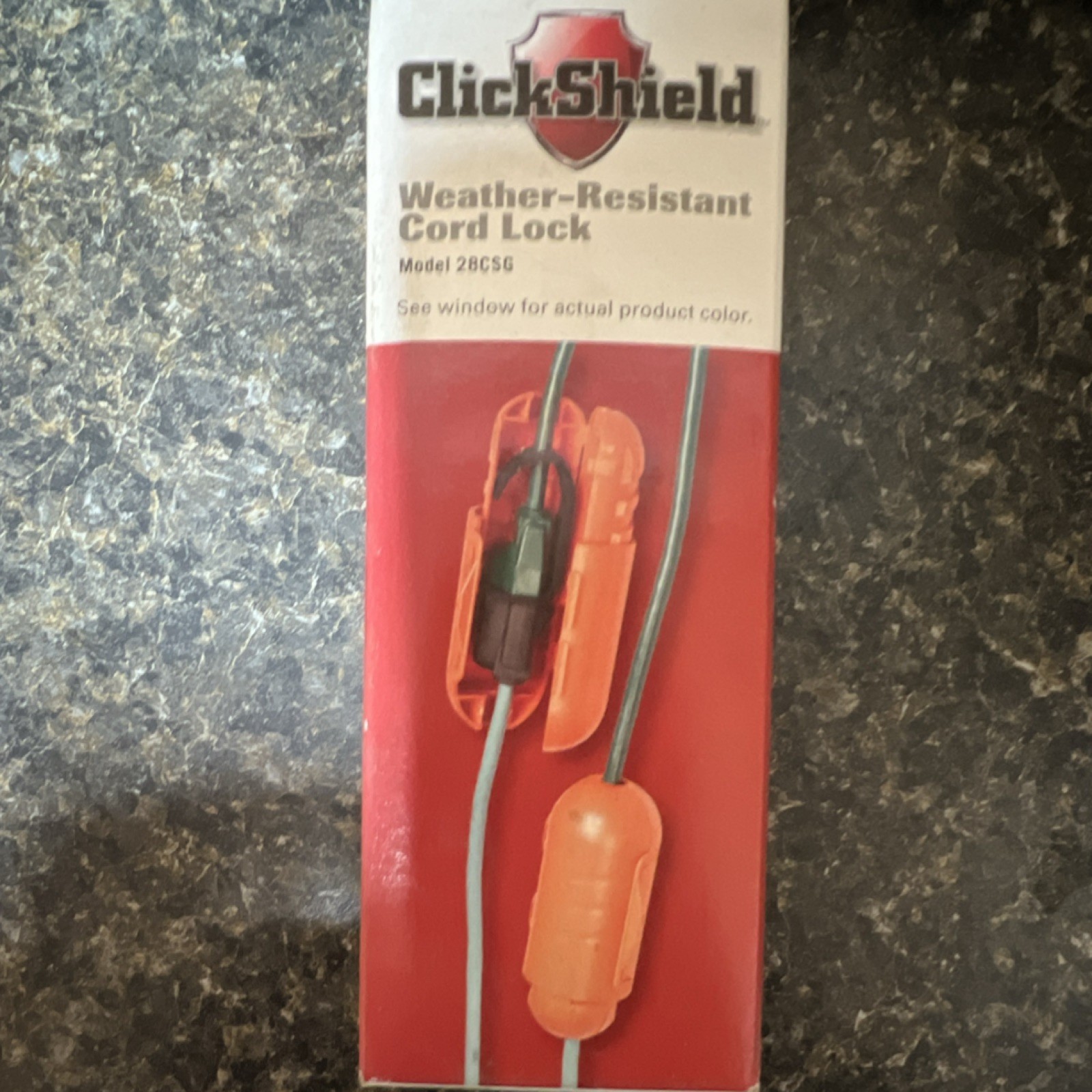 ClickShield Weather Resistant Cord Lock Orange Locking Plug Plastic 28CSG