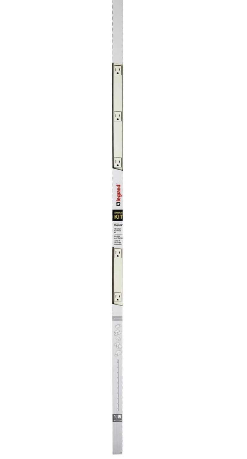 Legrand Wire Mold V20GB506 Plugmold 5Ft Kit Hardwired Power Strip 10 Outlets
