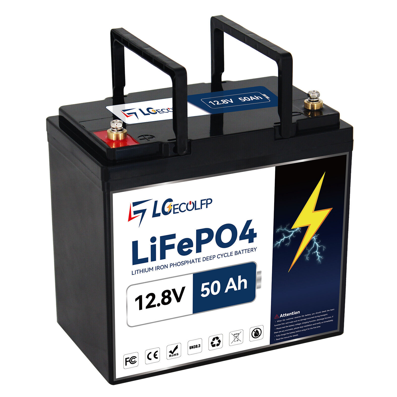 Solar 12V 50Ah 100Ah LGECOLFP Lithium Lifepo4 Battery Pack for RV Marine System