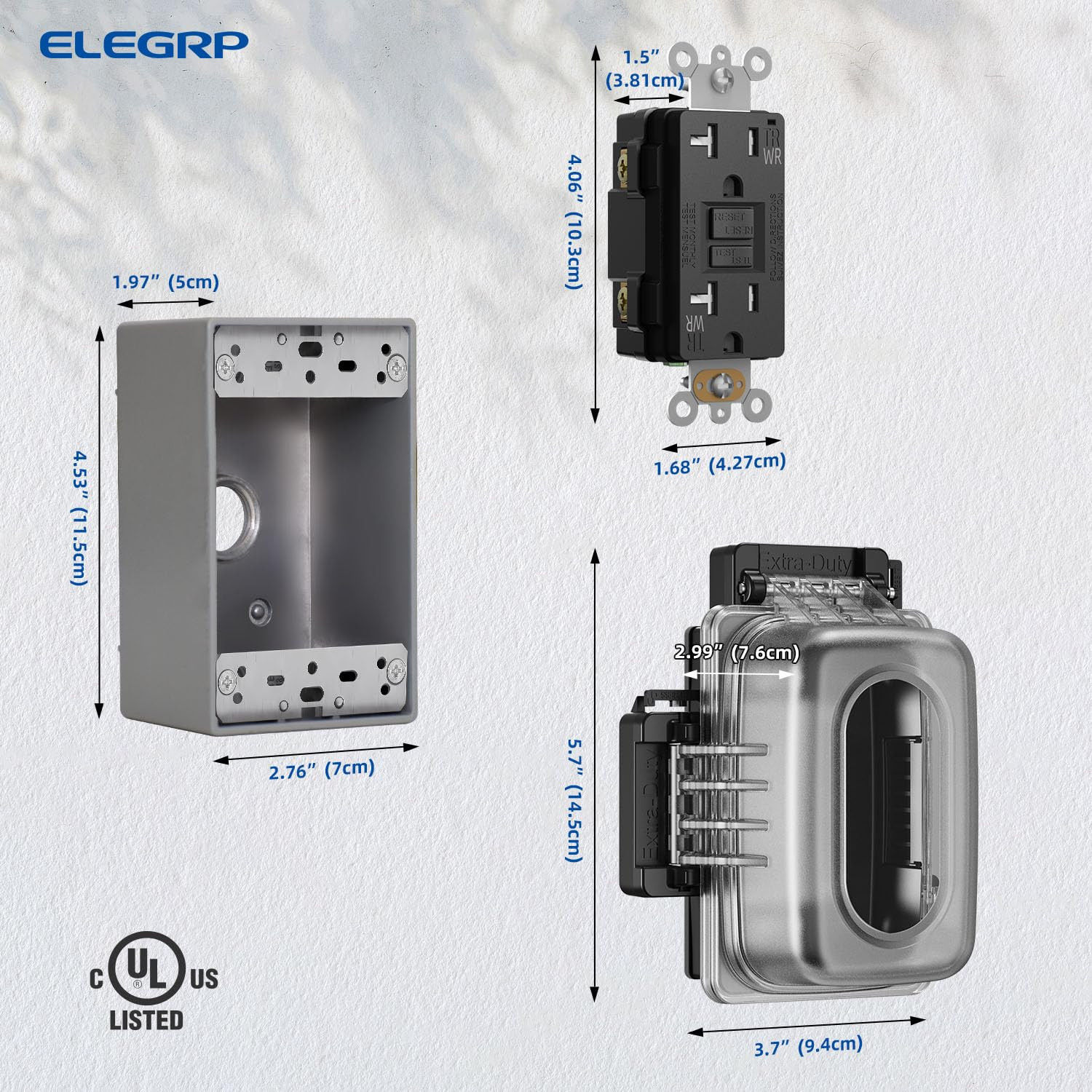 Outdoor GFCI Outlet with in Use Cover and Box Kit, 1 Gang, 20 Amp TRWR Self-Test