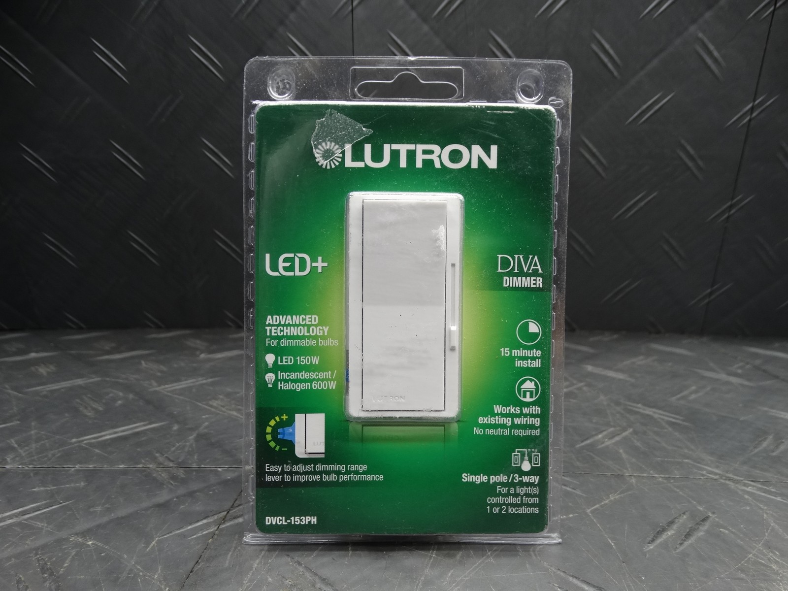 Lutron Diva LED+ Dimmer Switch for Dimmable LED 150W/Single-Pole or 3-Way, Gray