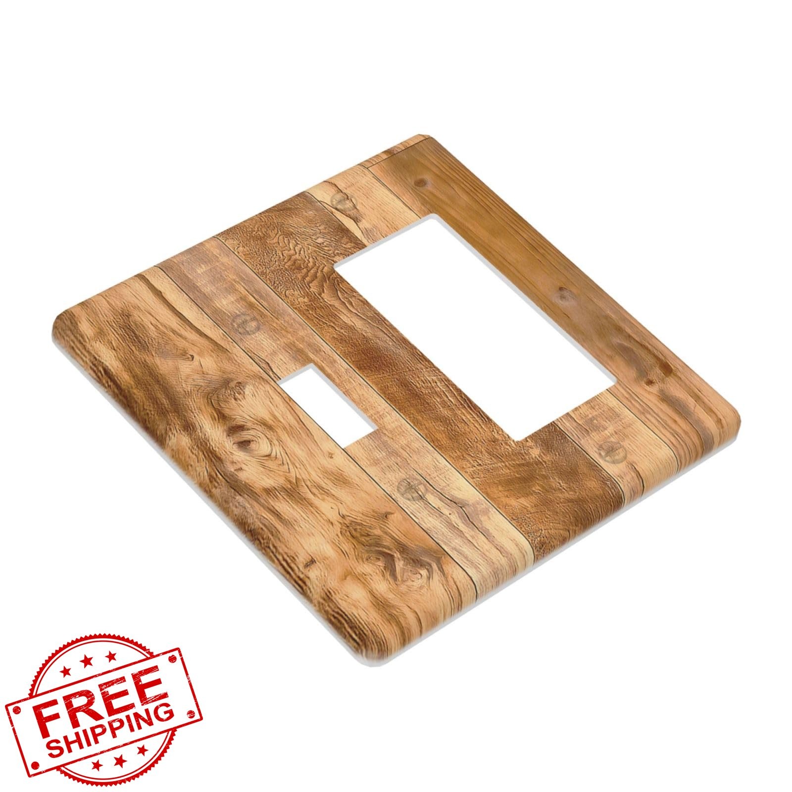 Naiqadnehz Rustic Wood 1 Toggle 1 Rocker Plate