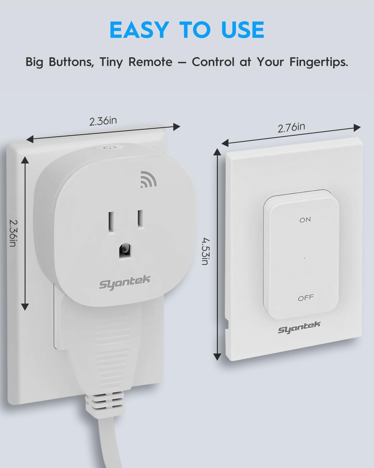 Wireless Wall Switch Remote Control Outlet Kit, 15A/1875W Heavy Duty Electric…