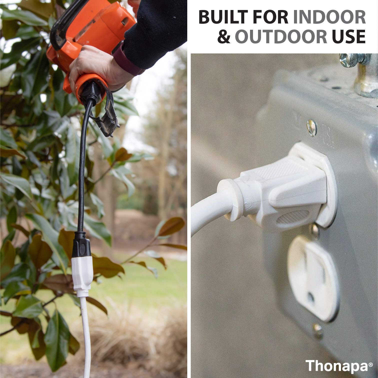 6 Ft White Extension Cord – 16/3 Durable Outdoor Electrical Cable