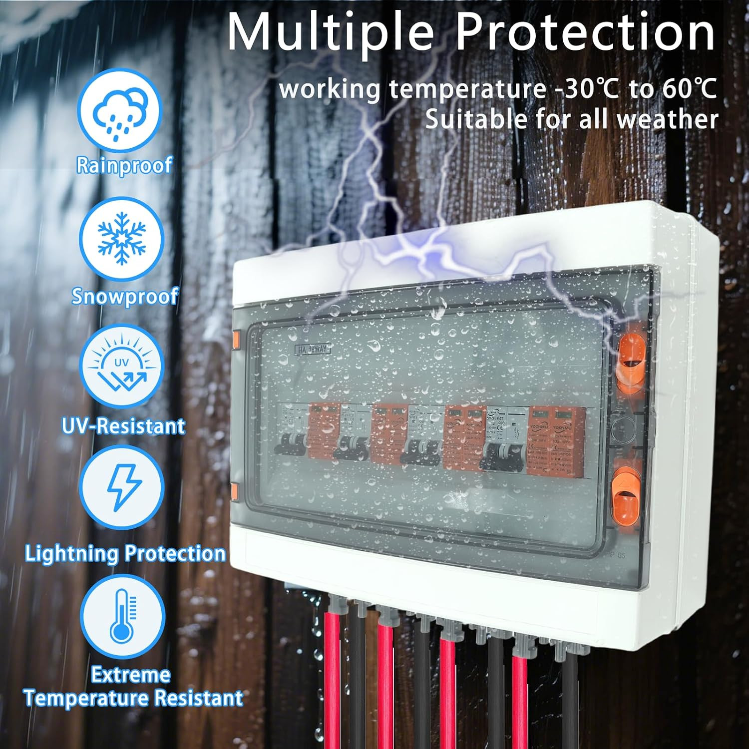Solar Disconnect Switch, PV Combiner Box 4 String 1000V 40A Solar Surge Protecto