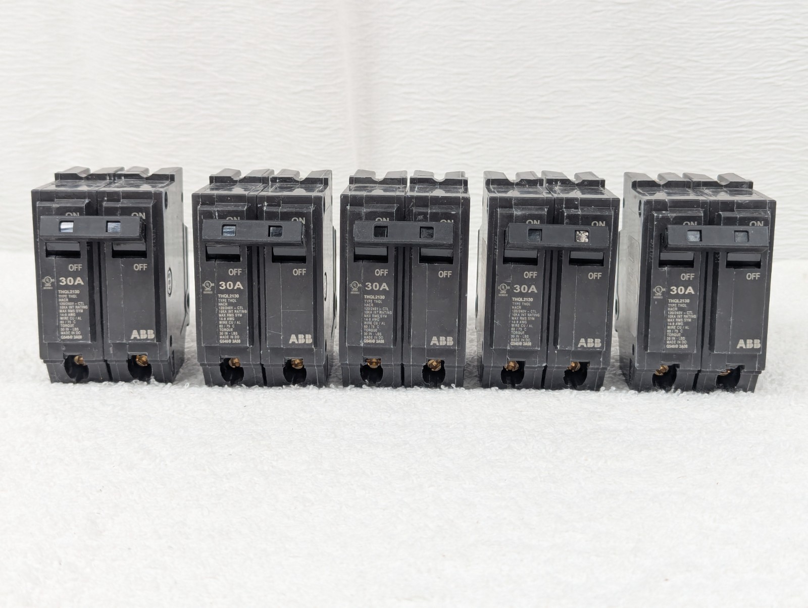 ABB – 30A – Double Pole Circuit Breaker – THQL2130A – 5 Pack