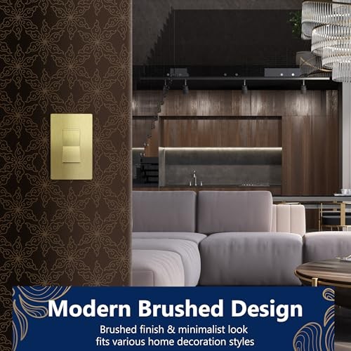 Minimalist Design Single Pole (Wall Plate Not Included) 1 Brushed Gold