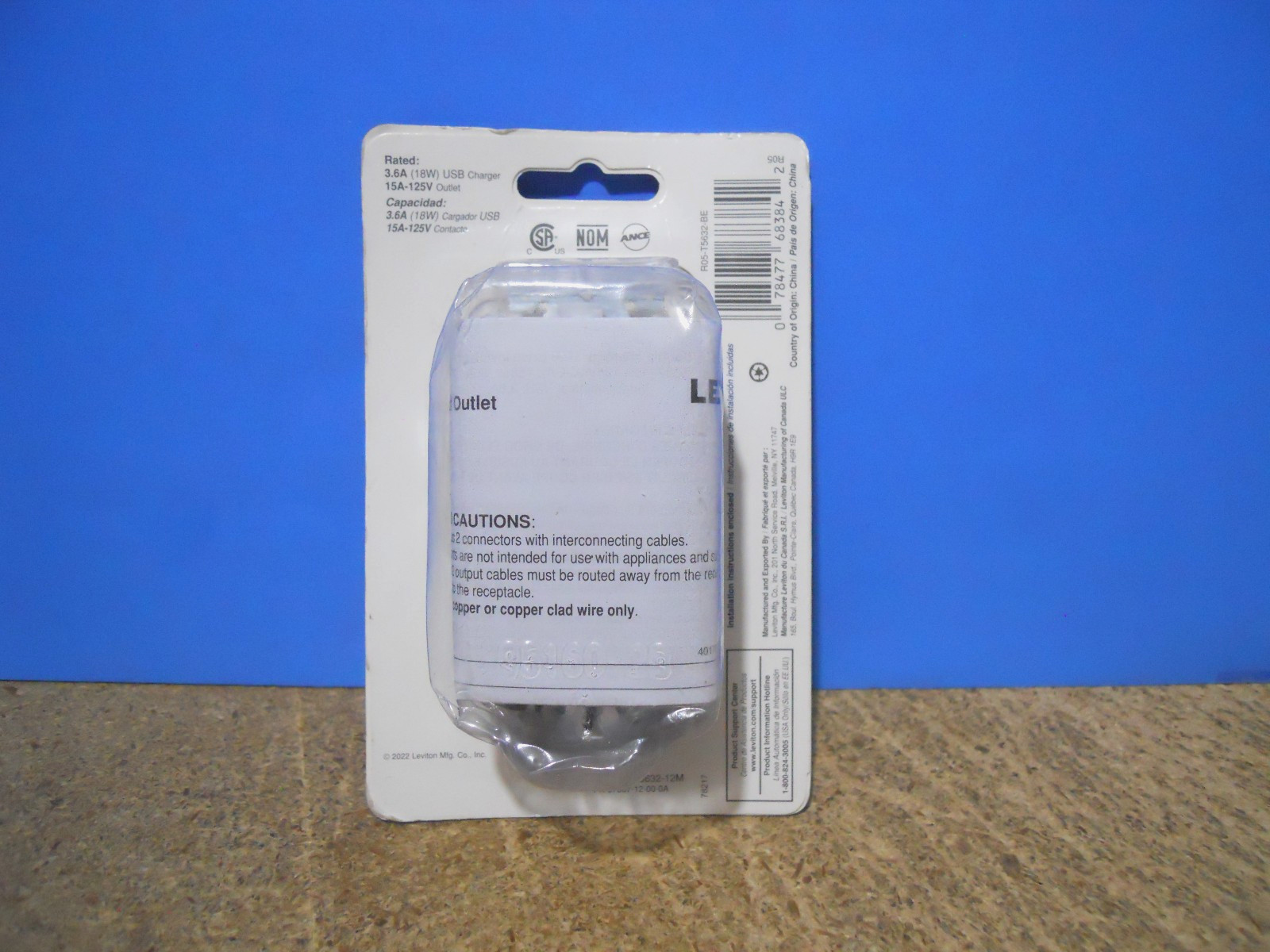 2 Pack Leviton Decora+ 18W USB-A Charging Duplex Outlet 15 Amp Black T5632-BE