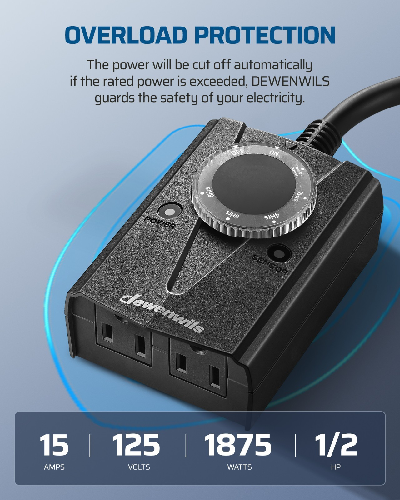 DEWENWILS Outdoor Timer Switch,Timer Outlet, Timer for Lights, Timer Switch 120V