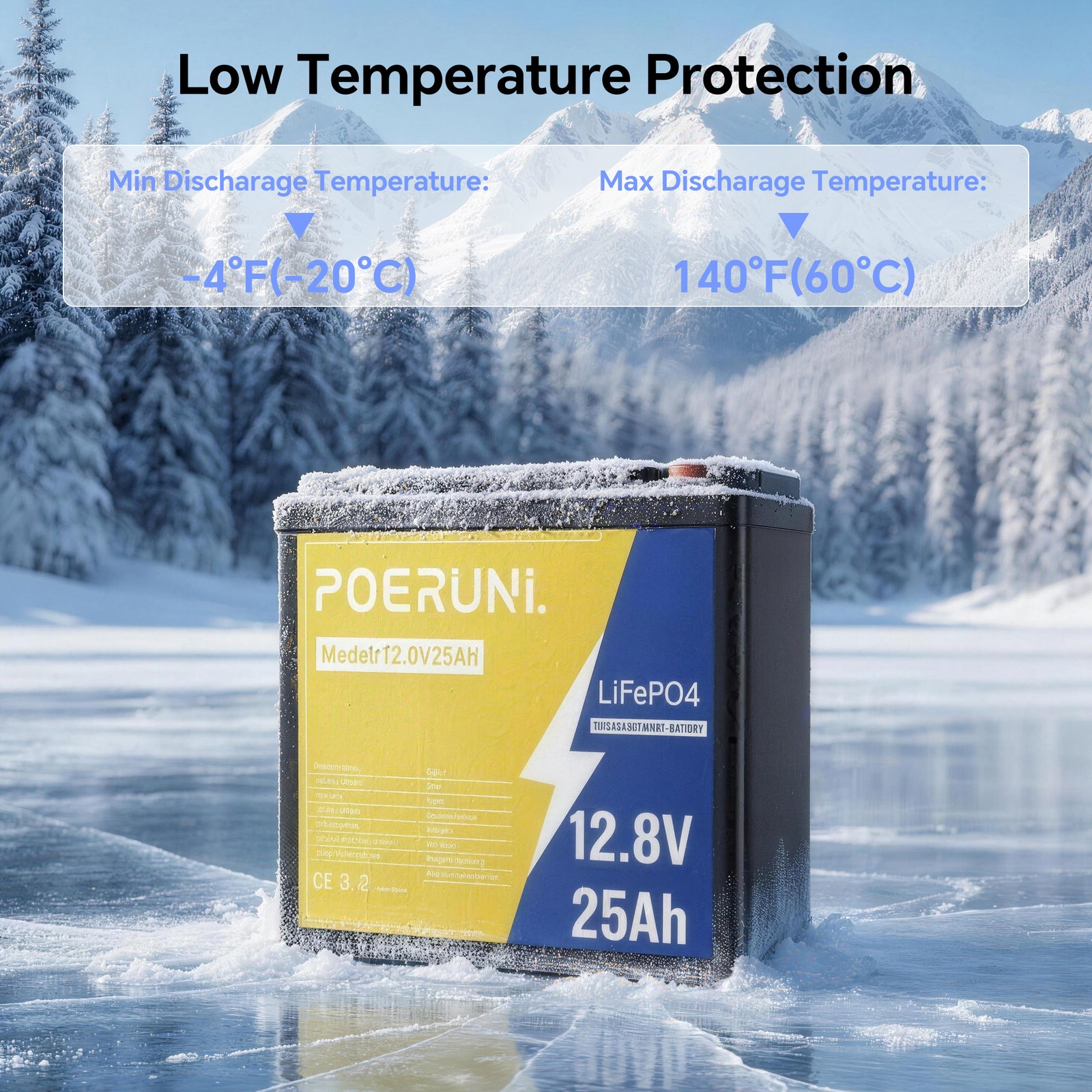 12V 25Ah LiFePO4 Lithium Battery Built-in BMS 5000+ Deep Cycle for Solar Marine