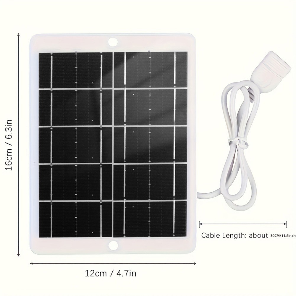 5V 3W Solar Panel USB Compatible Monocrystalline 16x12cm Lightweight