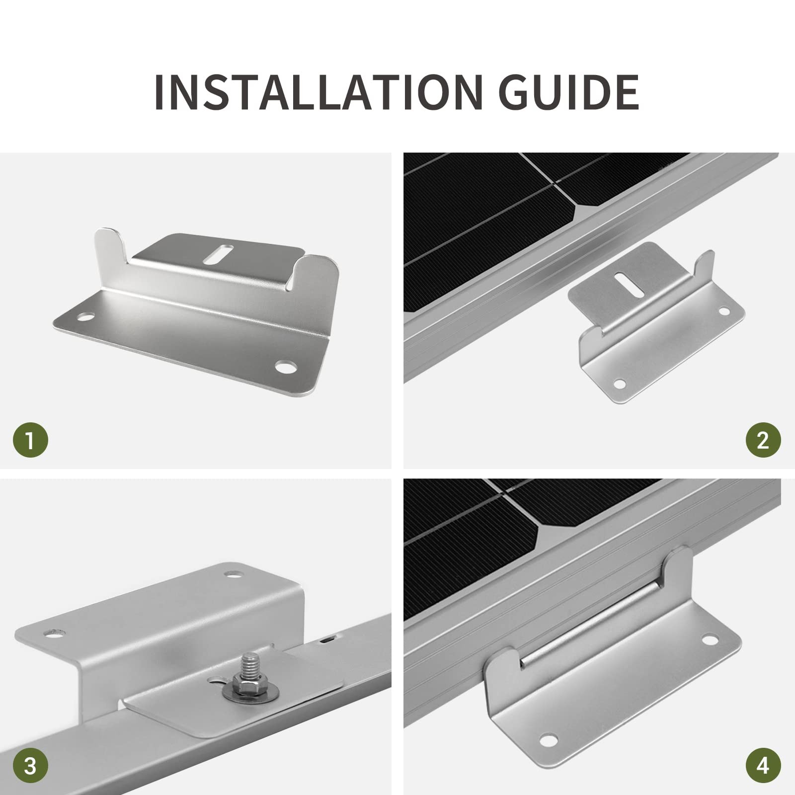 HQST Solar Panel Mounting Brackets with Z Bracket, 1 sets of mount brackets
