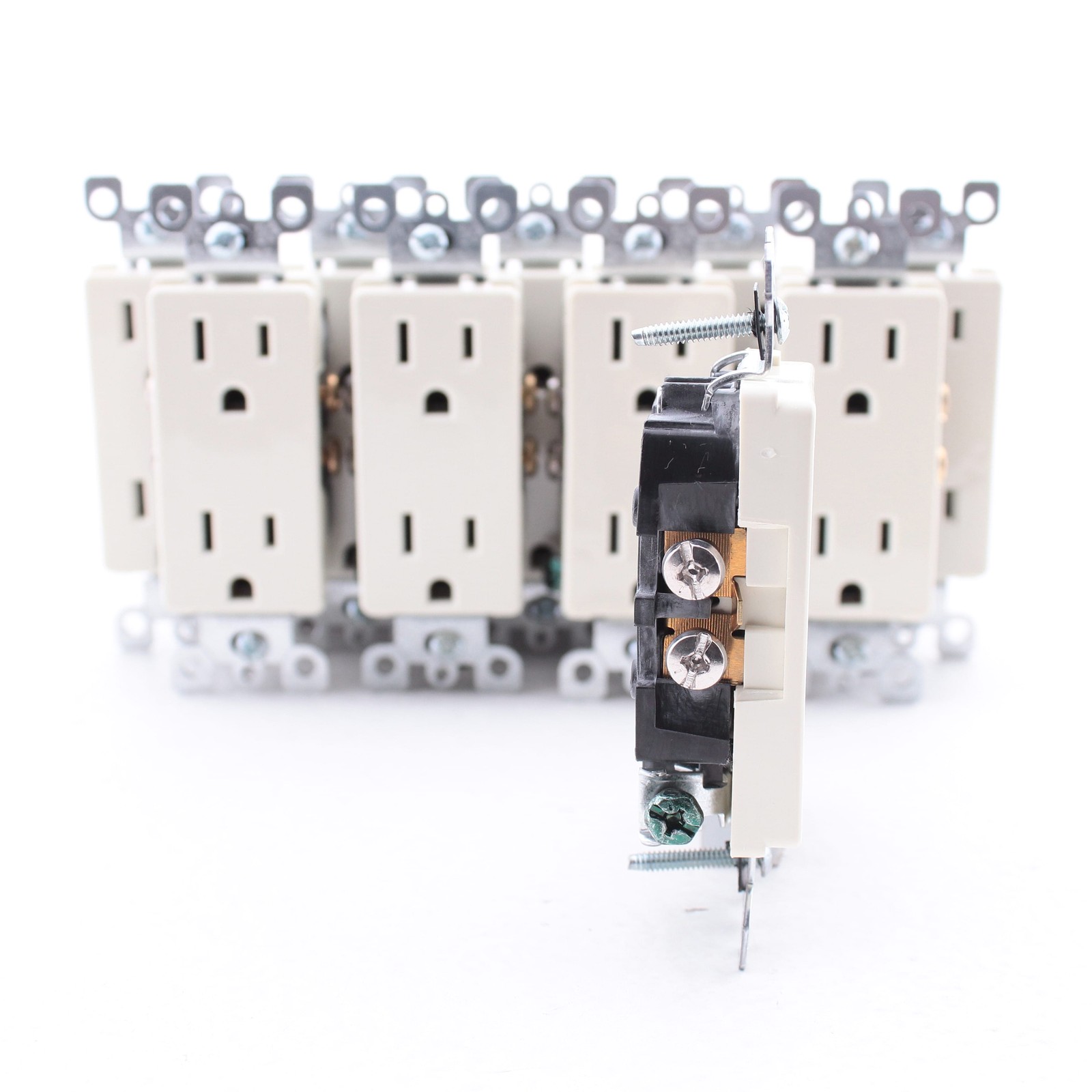Leviton 5325-A Almond Decora 15A Receptacle Duplex Wall Power Outlet 5-15R 10pcs