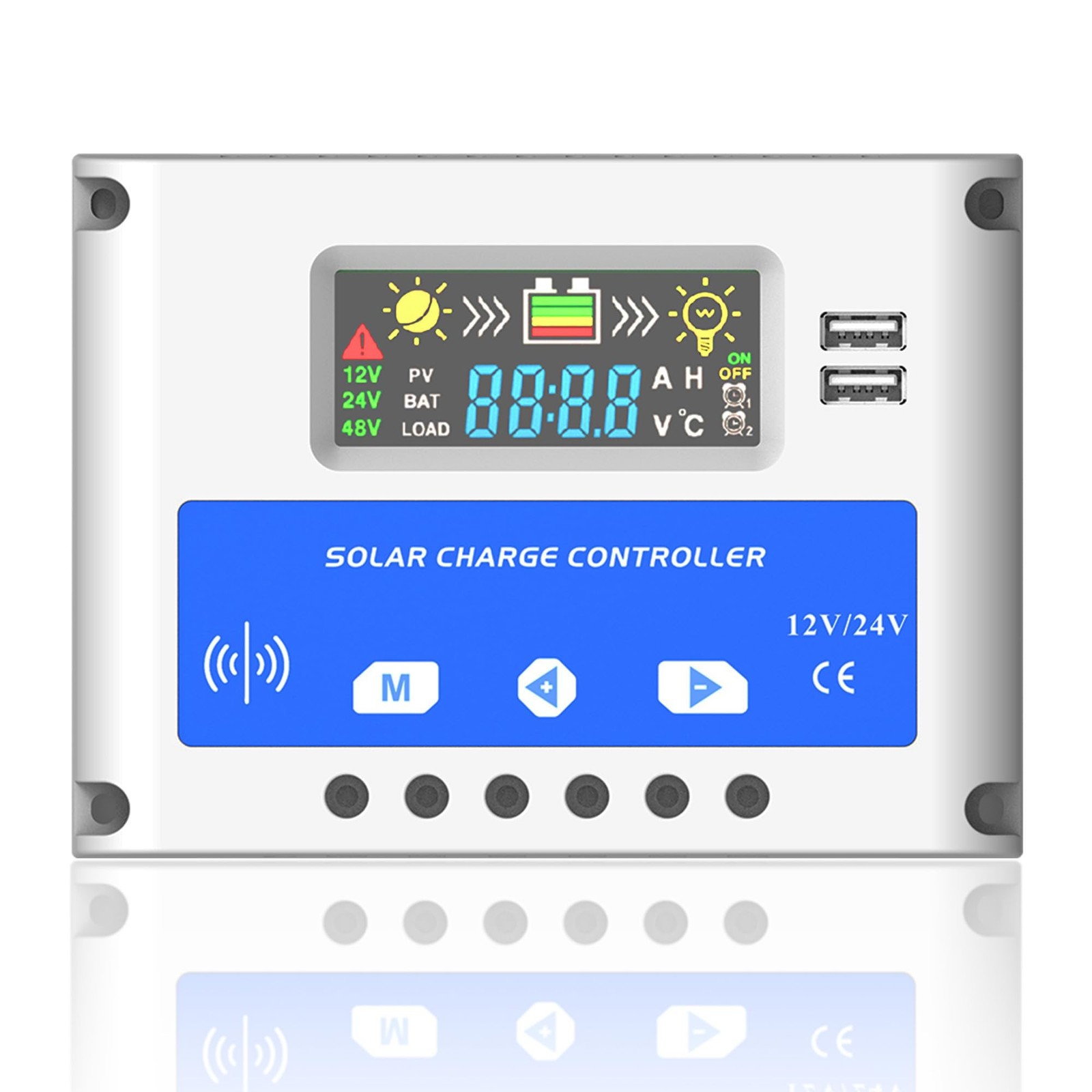 30A Solar Charge Controller 12V/24V, Solar Panel Charge Controller Intelligen…
