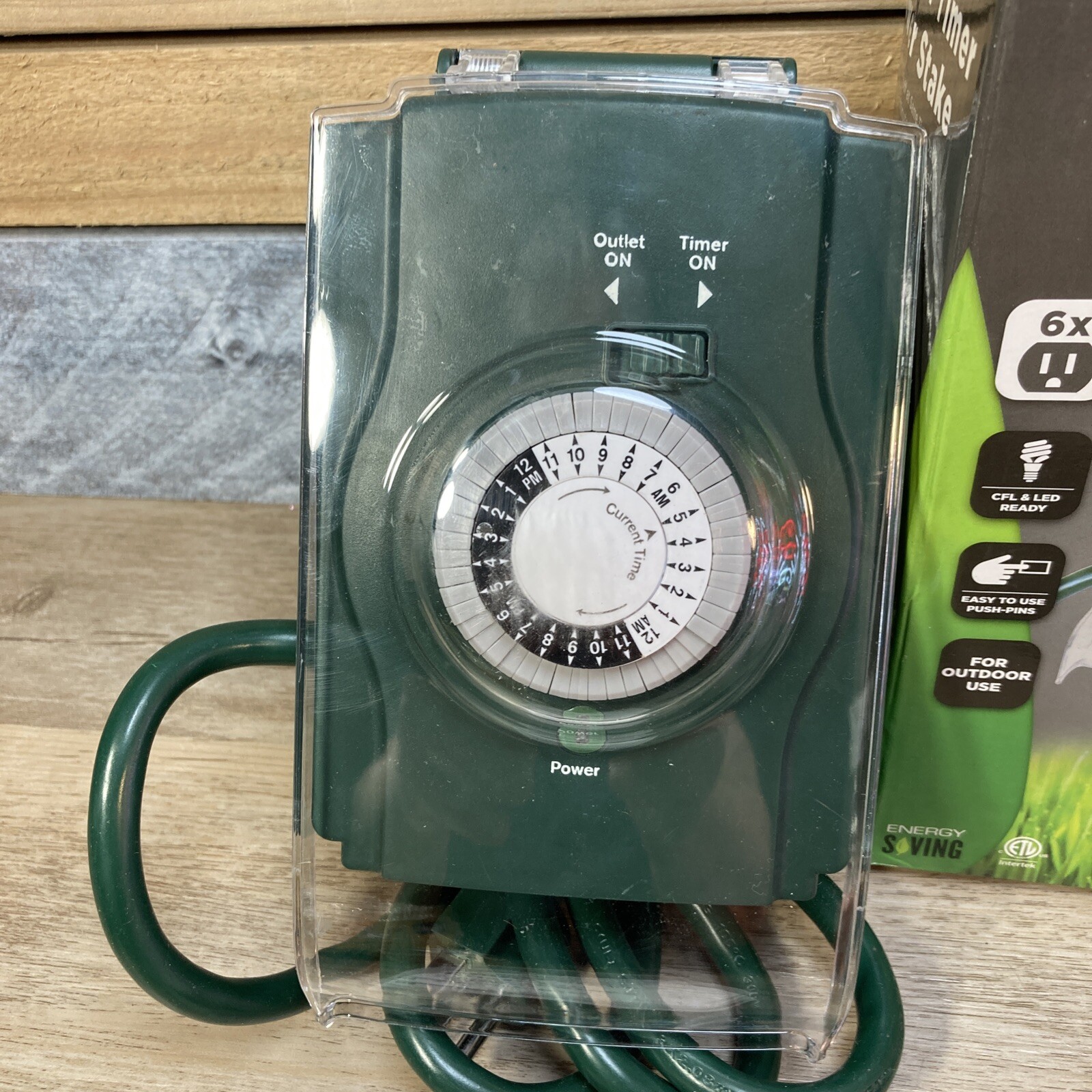 Outdoor Power Stake Timer 7 days Waterproof 6 Grounded Outlets Weatherproof
