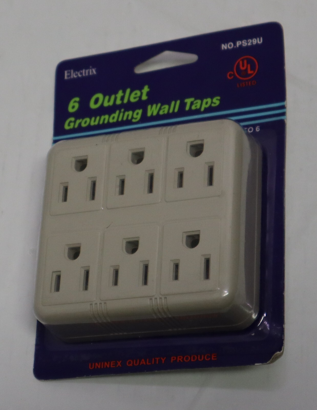 Brand New Electrix Uninex 6 Outlet Grounding Wall Taps No.PS29U Indoor Use Only