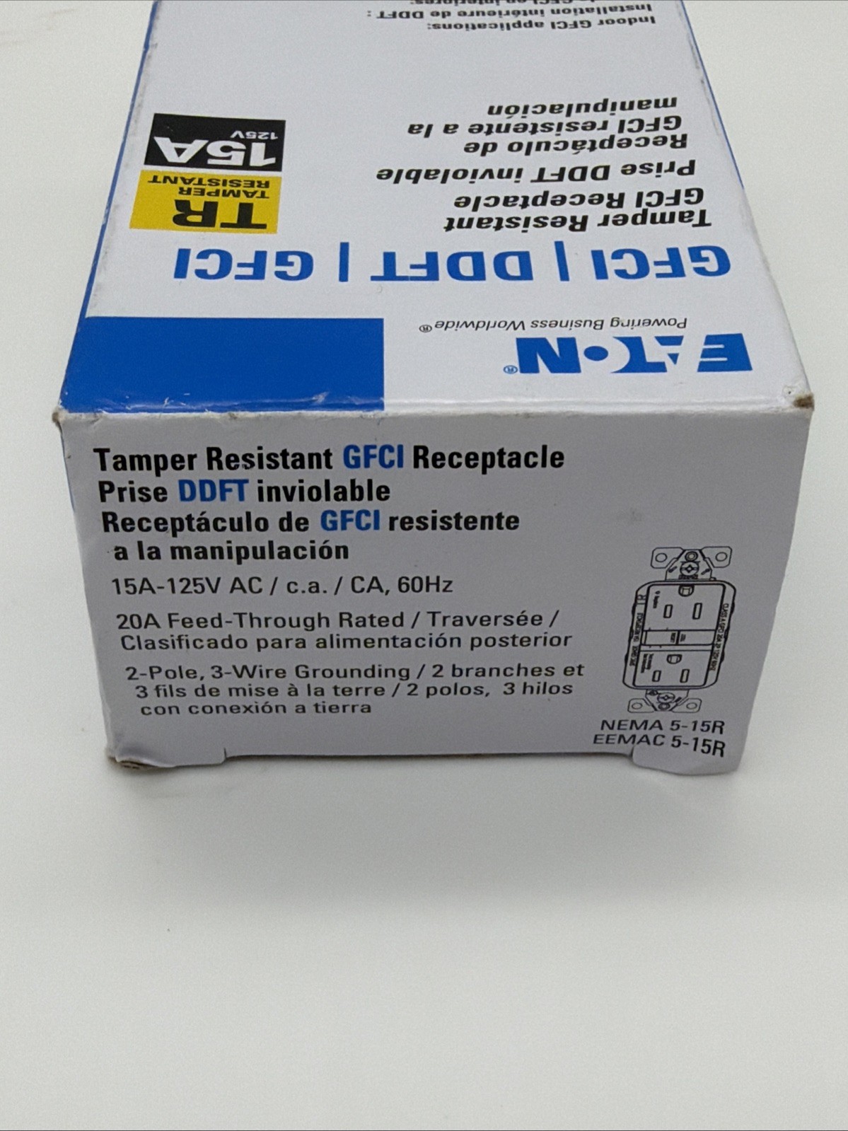 10 PCS NEW Eaton TRGF15W 15 Amp GFCI Self‑Test Tamper‑Resistant Receptacle 125 V