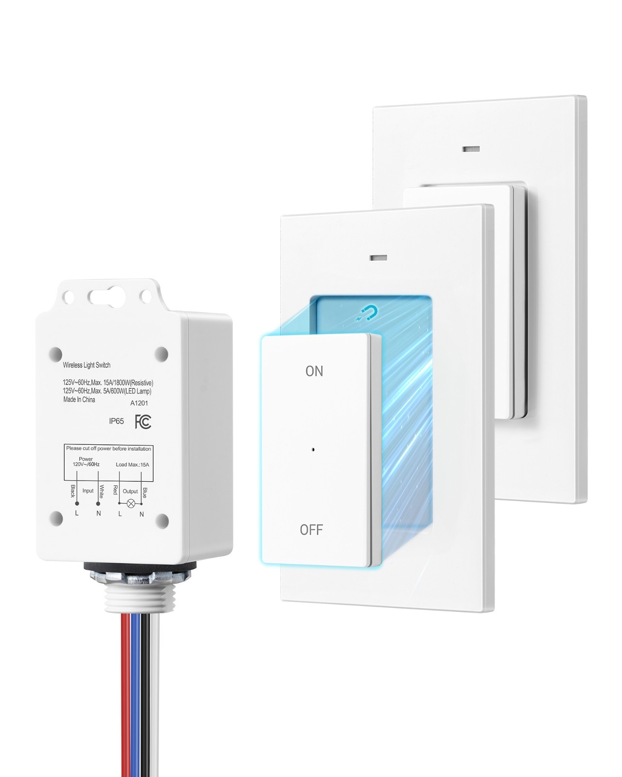 DEWENWILS Outdoor Wireless Light Switc &Receiver Kit IP65 Waterproof 100FT Range