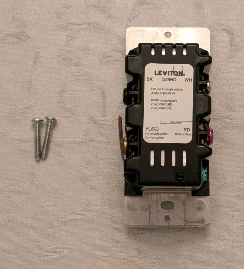 Leviton DZ6HD-1BZ White + Ivory Decora Dimmer w. Z-Wave Plus
