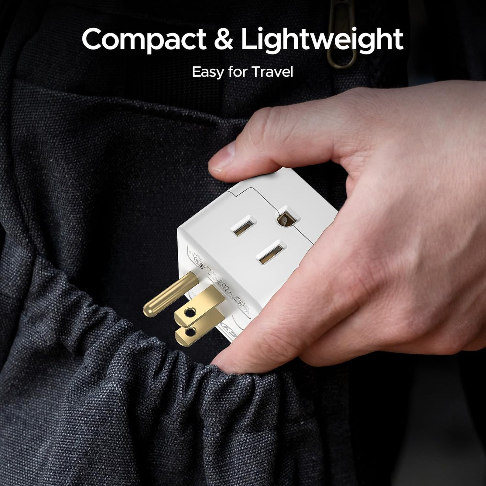 3 Outlet Wall Adapter 3 Prong Grounded Cube Tap ETL Listed Power Splitter for